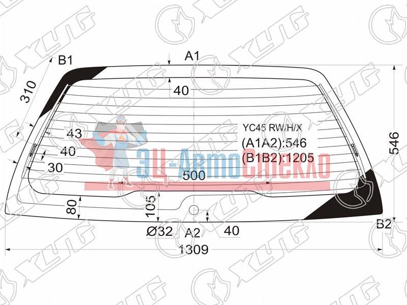 Стекло заднее с обогревом MITSUBISHI GALANT 5D WGN 96-02