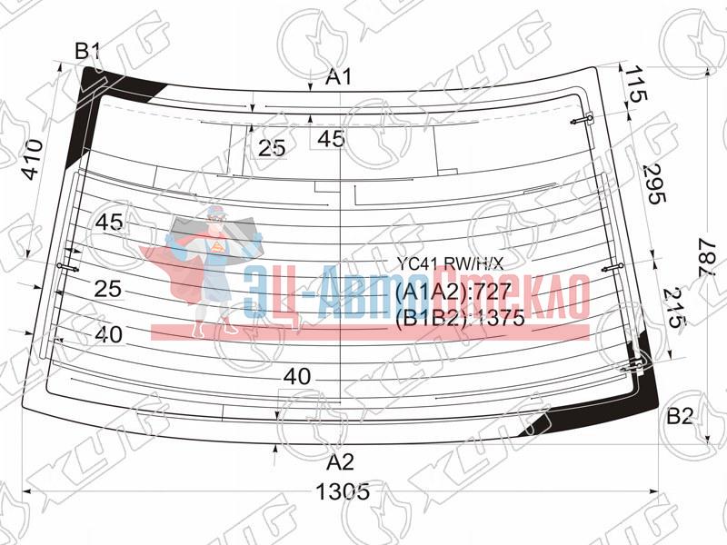 Стекло заднее с обогревом MITSUBISHI GALANT 4D SED 96-02