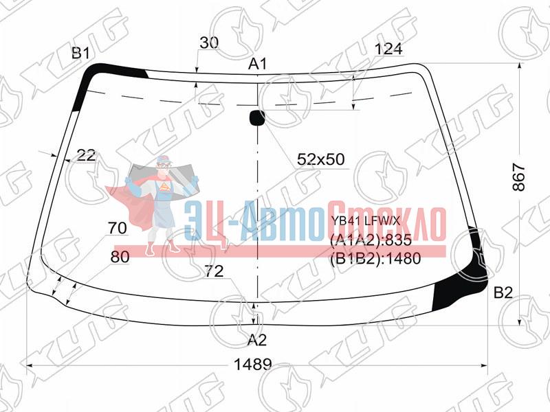 Стекло лобовое MITSUBISHI GALANT 4 /5D SED /HBK 92-96