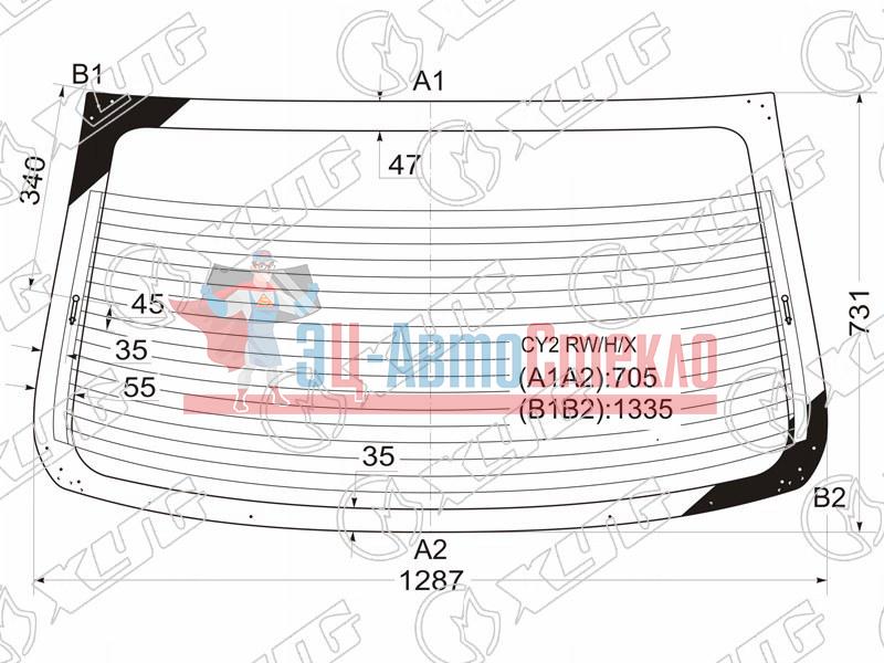 Стекло заднее с обогревом MITSUBISHI LANCER X 4D SED 07-