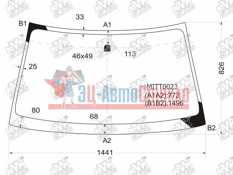 Стекло лобовое MITSUBISHI L200 06-15  /PAJERO /MONTERO SPORT 08-15