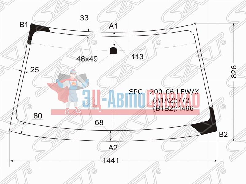 Стекло лобовое MITSUBISHI L200 06-15  /PAJERO /MONTERO SPORT 08-15