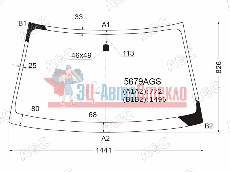Стекло лобовое MITSUBISHI L200 06-15  /PAJERO /MONTERO SPORT 08-15