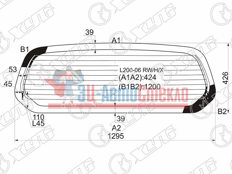 Стекло заднее с обогревом MITSUBISHI TRITON /L200 2 /4D 06-15