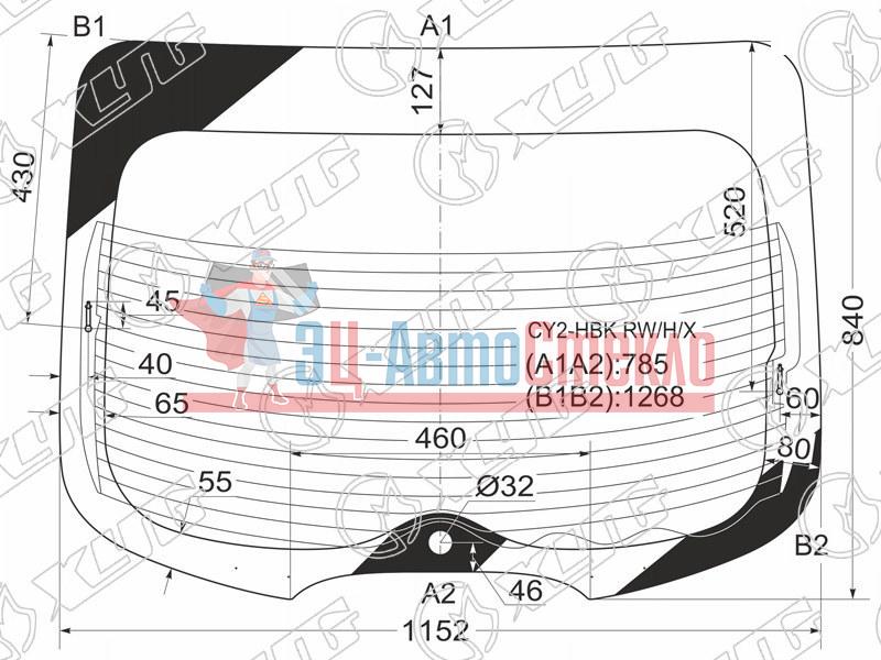 Стекло заднее с обогревом MITSUBISHI LANCER SPORTBACK 5D HBK 08-13