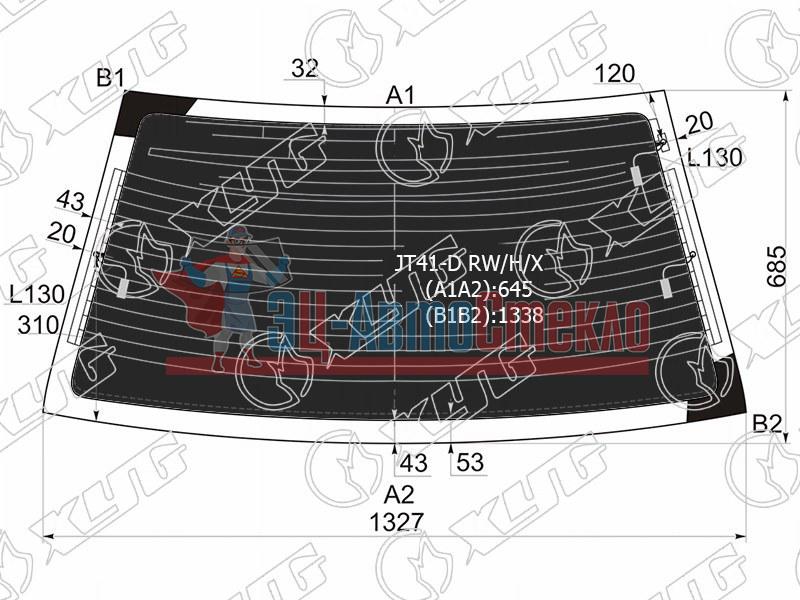 Стекло заднее с обогревом затемненное MITSUBISHI LANCER /CEDIA 4D SED 00-07