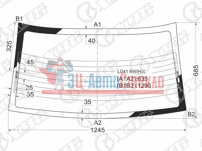 Стекло заднее с обогревом MITSUBISHI LANCER 4D SED 95-00