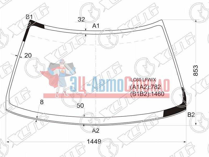 Стекло лобовое MITSUBISHI MIRAGE /LANCER 4D SED 88-91