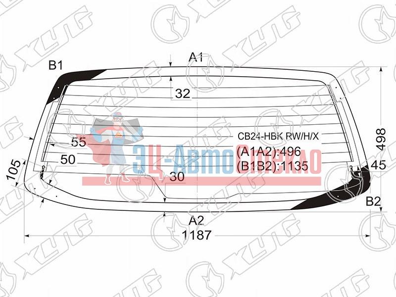 Стекло заднее с обогревом MITSUBISHI MINICA H42A 3 /5D HBK 98-11