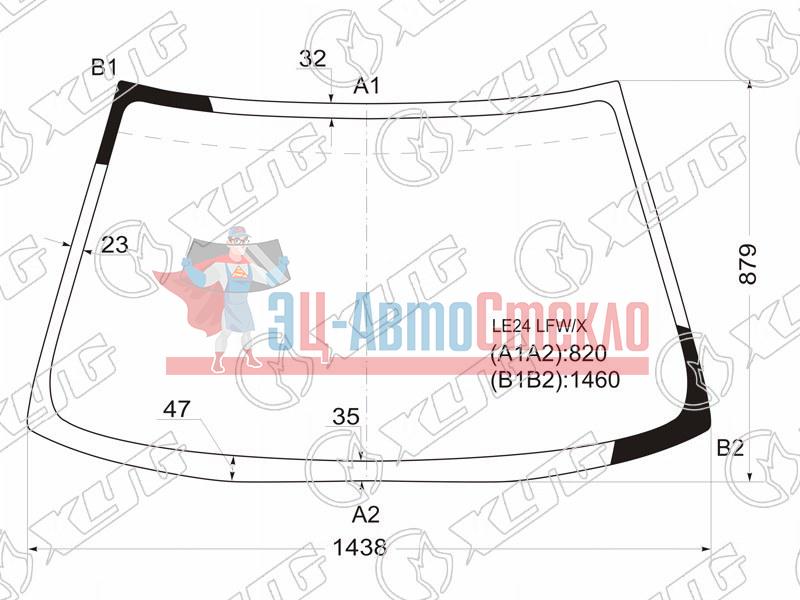 Стекло лобовое MITSUBISHI MIRAGE 2 /3D HBK /CPE 91-95