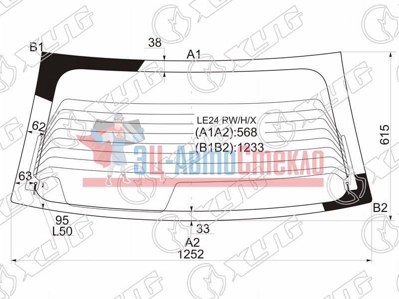 Стекло заднее с обогревом MITSUBISHI MIRAGE /COLT 3D HBK 91-95