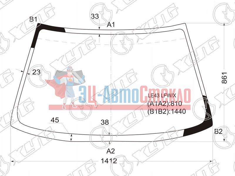 Стекло лобовое MITSUBISHI MIRAGE CA /CB 4D SED 91-95