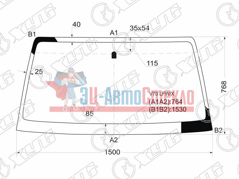 Стекло лобовое MITSUBISHI PAJERO 3 /5D 99-