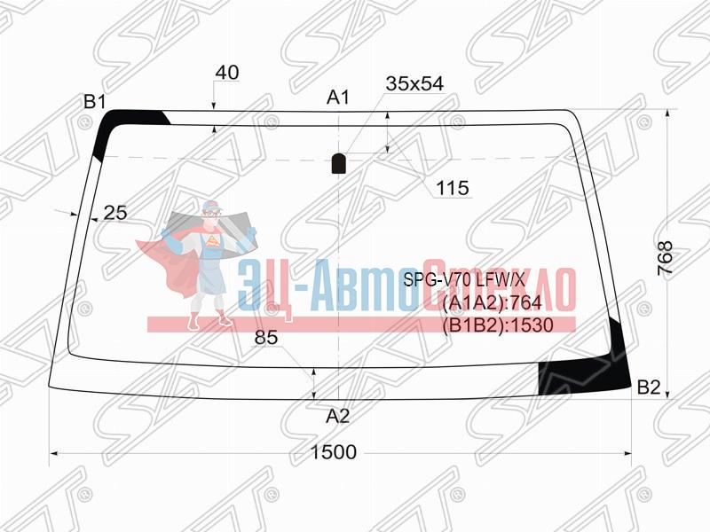 Стекло лобовое MITSUBISHI PAJERO 3 /5D 99-