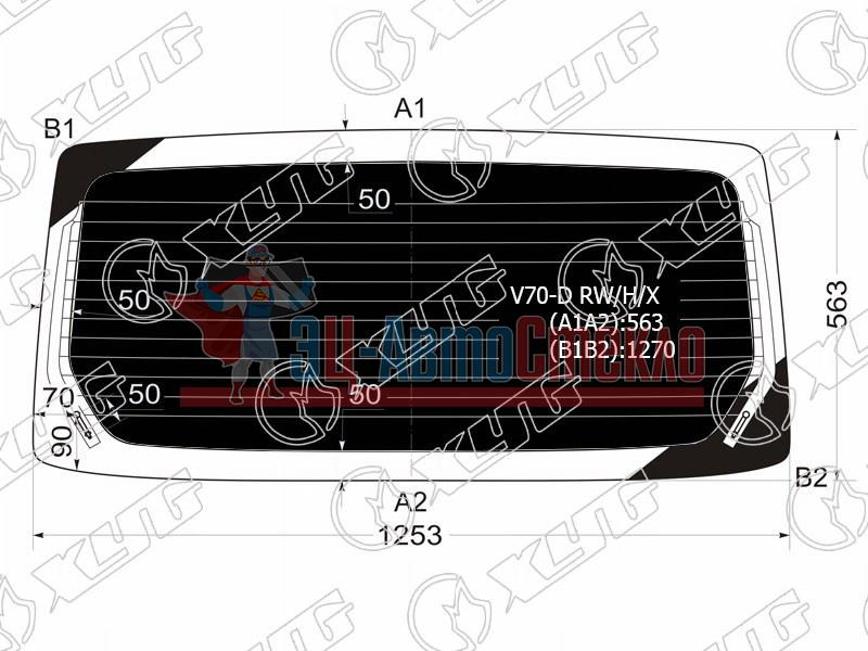 Стекло заднее затемненное с обогревом MITSUBISHI PAJERO 3 /5D 99-06