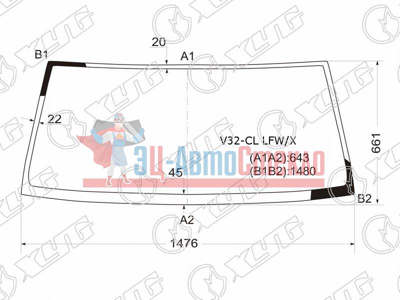 Стекло лобовое MITSUBISHI PAJERO /MONTERO 3 /5D 91-99