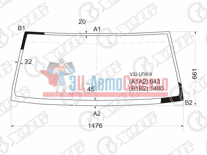Стекло лобовое MITSUBISHI PAJERO /MONTERO 3 /5D 91-99