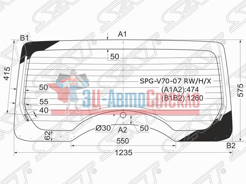 Стекло заднее с обогревом MITSUBISHI PAJERO 3 /5D 06-