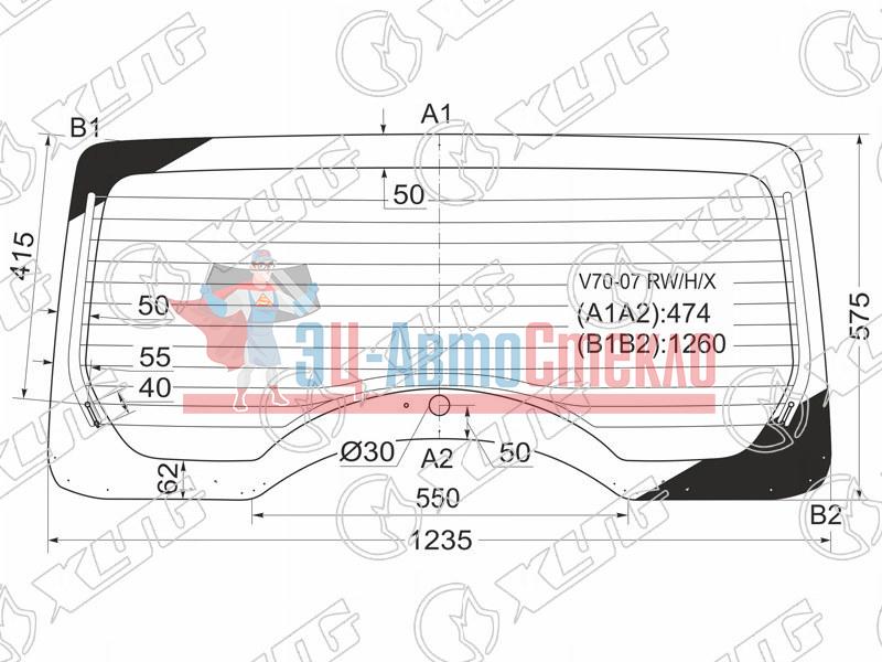 Стекло заднее с обогревом MITSUBISHI PAJERO 3 /5D 06-