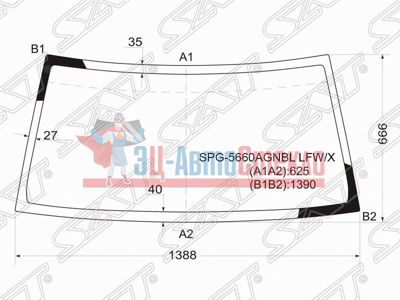Стекло лобовое MITSUBISHI PAJERO IO /PININ 3 /5D 98-10