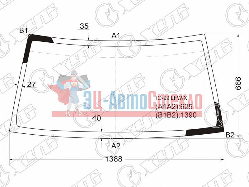 Стекло лобовое MITSUBISHI PAJERO IO /PININ 3 /5D 98-10