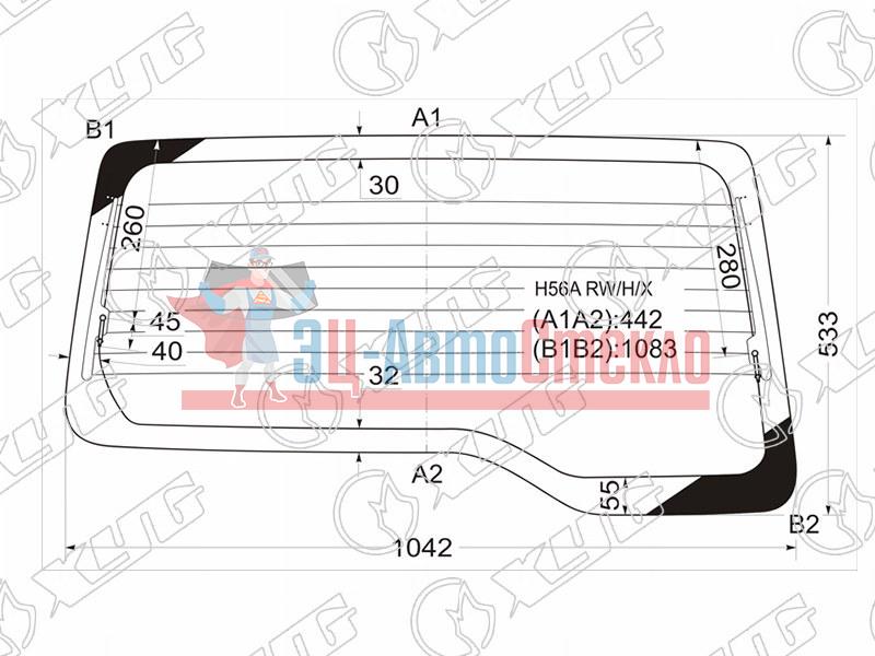 Стекло заднее с обогревом MITSUBISHI PAJERO MINI&JUNIOR 94-98