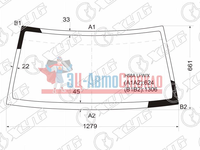 Стекло лобовое MITSUBISHI PAJERO MINI H5#A 98-12