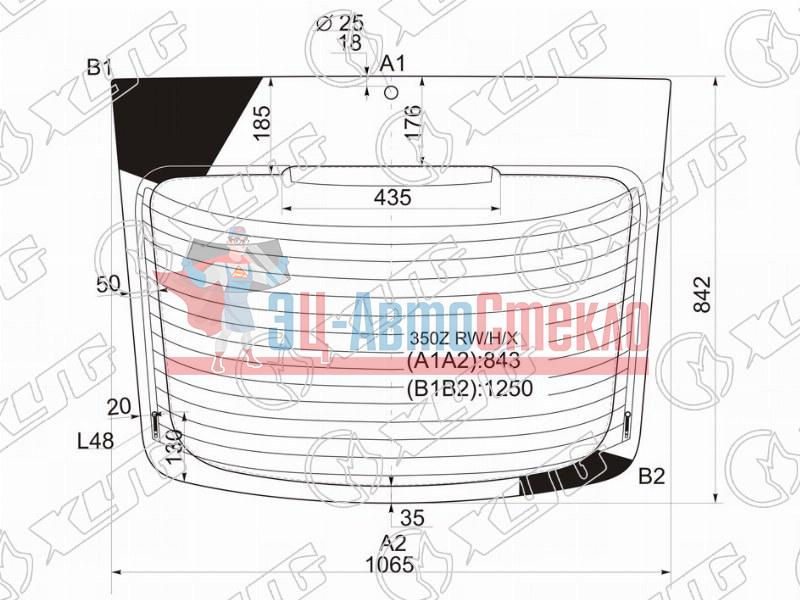 Стекло заднее с обогревом NISSAN FAIRLADY 350Z 2D CPE 02-08