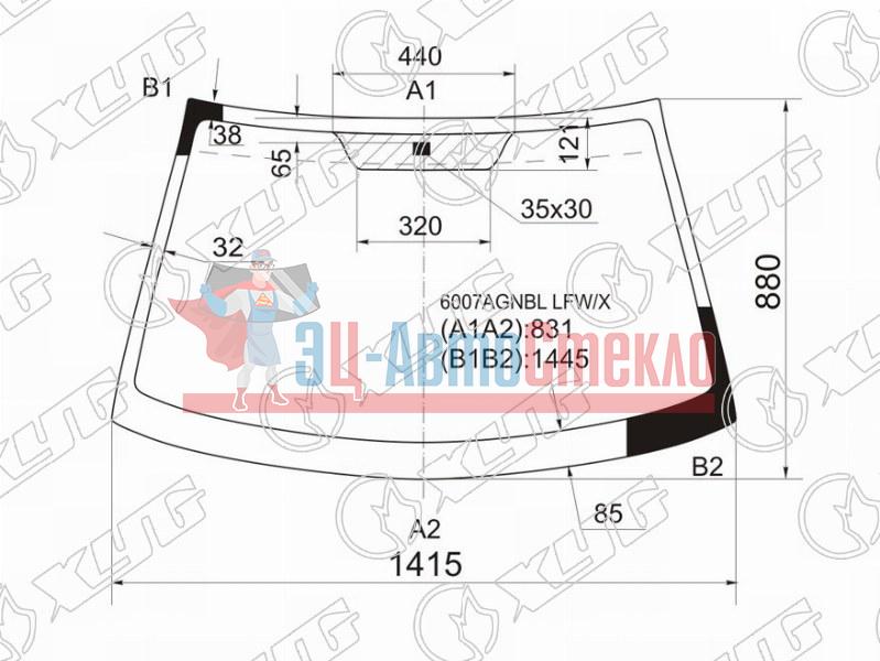 Стекло лобовое NISSAN ALMERA N16 /N17 (RUS) /BLUEBIRD SYLPHY /SUNNY 4 /5D 00-