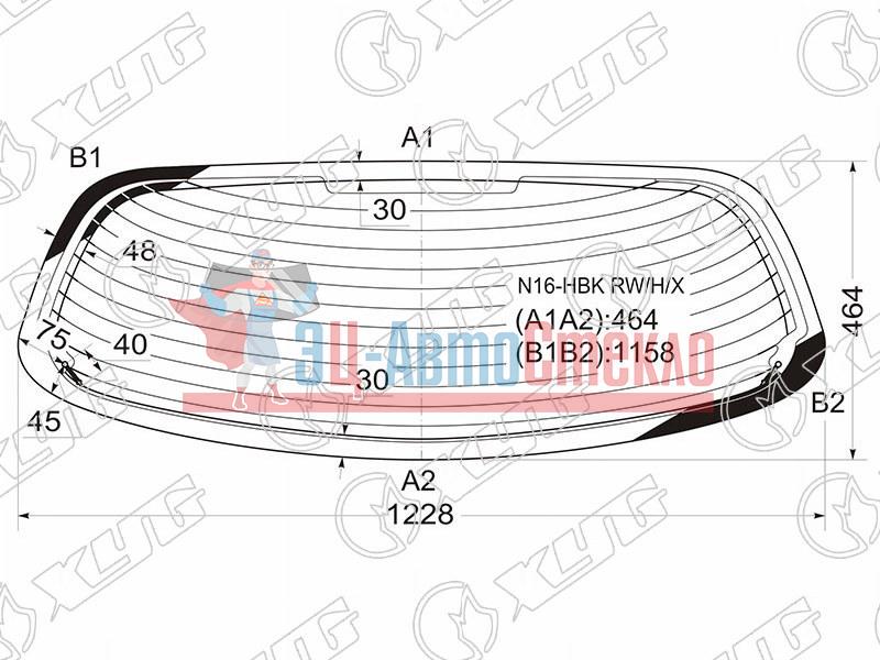 Стекло заднее с обогревом NISSAN ALMERA 3 /5D 00-06