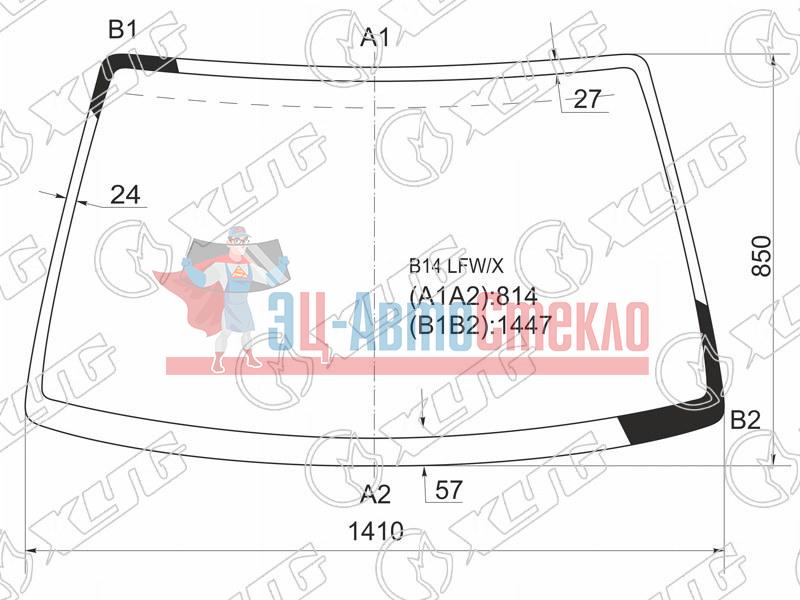 Стекло лобовое NISSAN SUNNY B14 94-98 /PULSAR N15 /ALMERA N15 3 /4 /5D 95-00