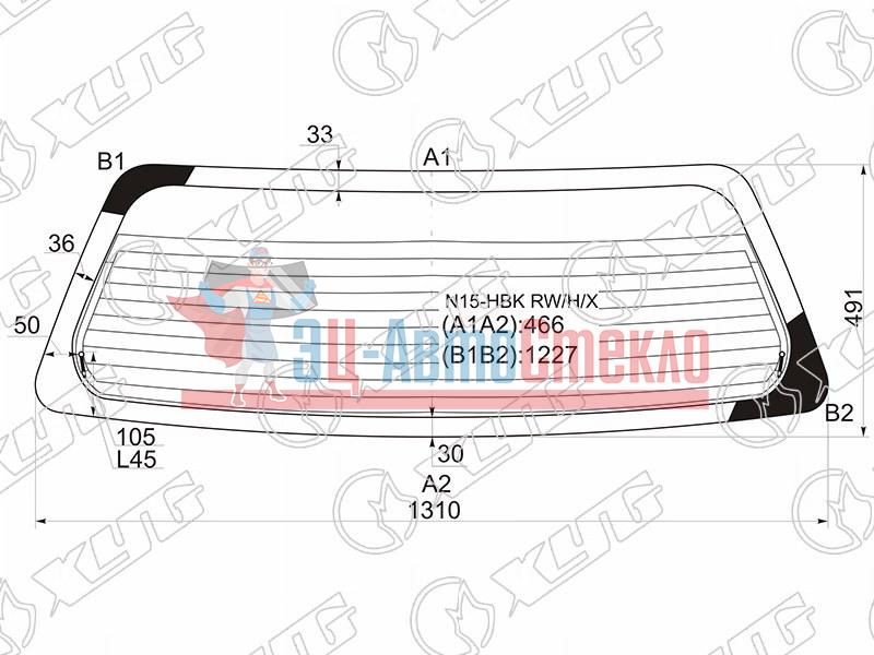 Стекло заднее с обогревом NISSAN ALMERA /PULSAR 3 /5D 95-99