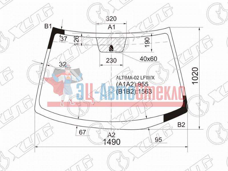 Стекло лобовое NISSAN ALTIMA 02-06