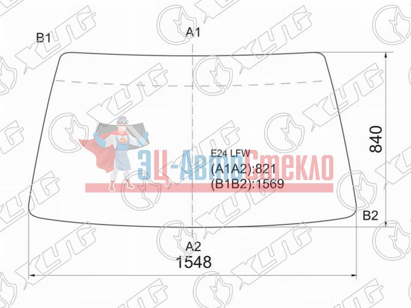 Стекло лобовое в резинку NISSAN CARAVAN /URVAN #E24 86-01