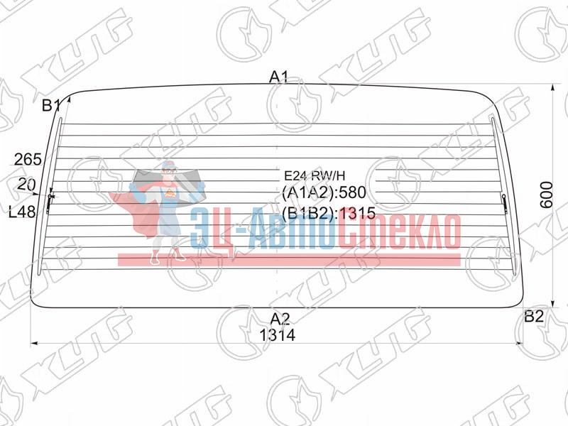 Стекло заднее с обогревом NISSAN CARAVAN /URVAN #E24 86-01