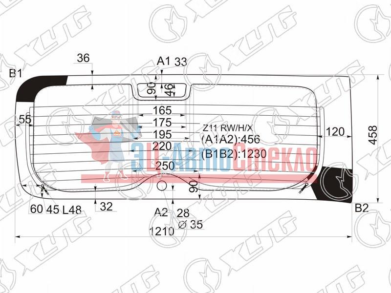 Стекло заднее с обогревом NISSAN CUBE 02-08