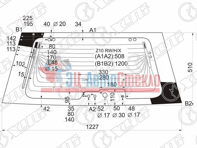 Стекло заднее с обогревом NISSAN CUBE 98-02
