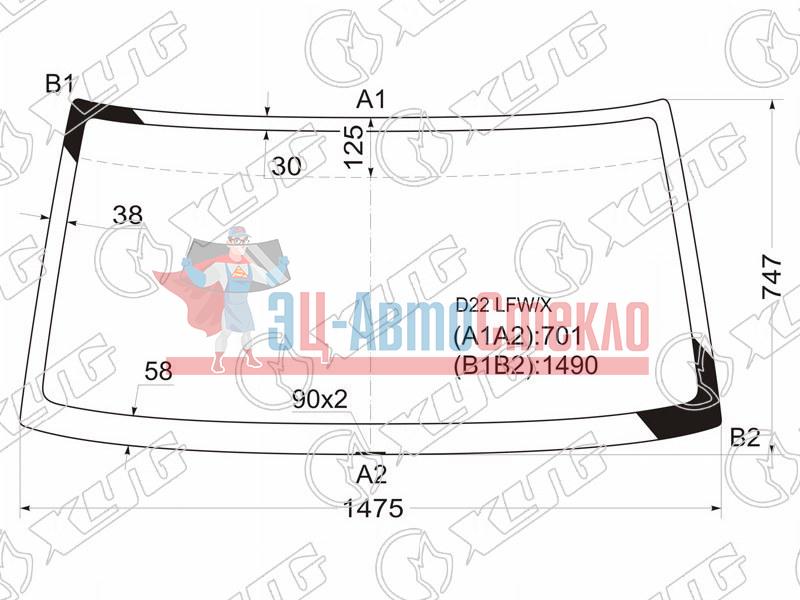 Стекло лобовое NISSSAN DATSUN 88-96 /FRONTIER /NAVARA 97-05 /XTERRA 00-05