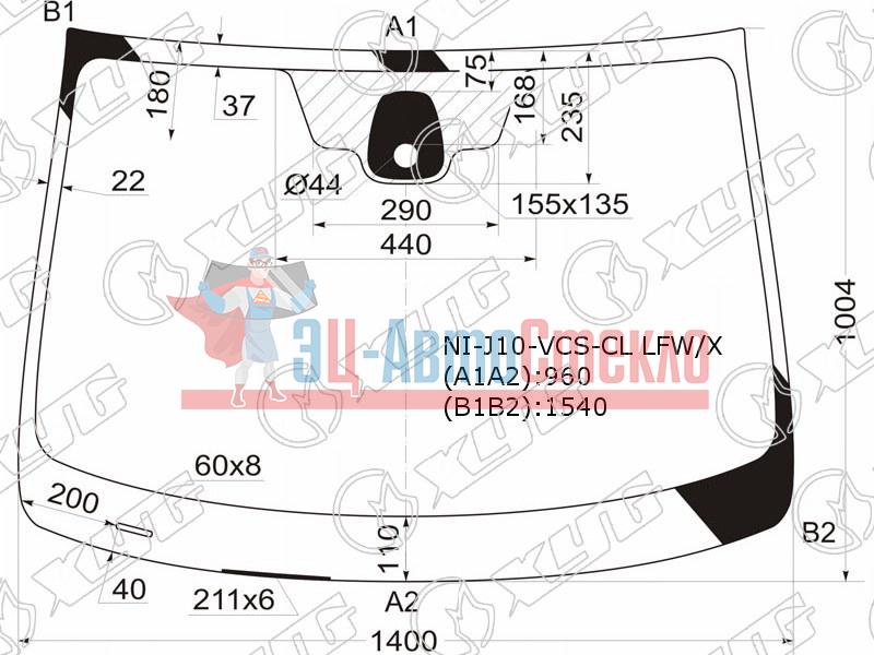 Стекло лобовое + дд NISSAN QASHQAI 06-14