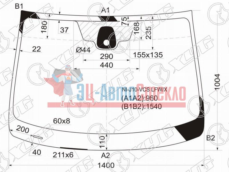 Стекло лобовое + дд NISSAN QASHQAI 06-14