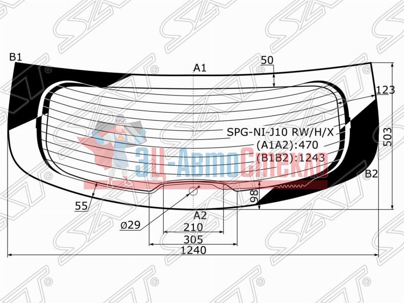 Стекло заднее с обогревом NISSAN QASHQAI 06-14