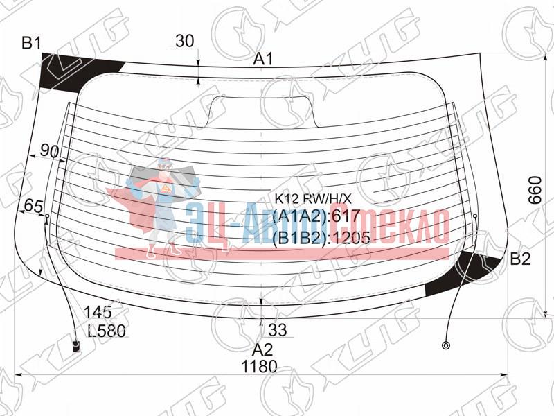 Стекло заднее с обогревом NISSAN MICRA /MARCH 3 /5D 02-10