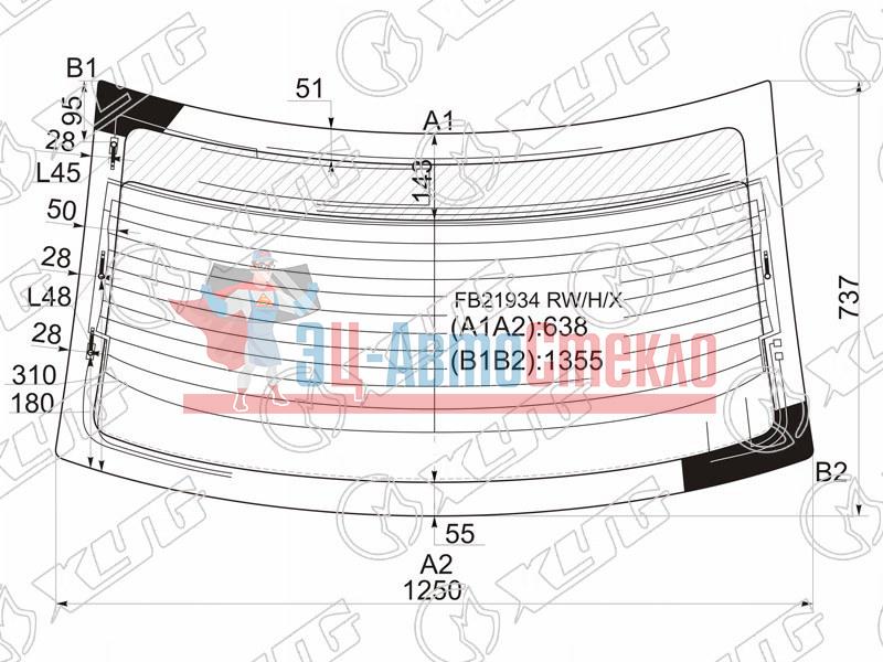 Стекло заднее с обогревом NISSAN MAXIMA (USA) 04-08