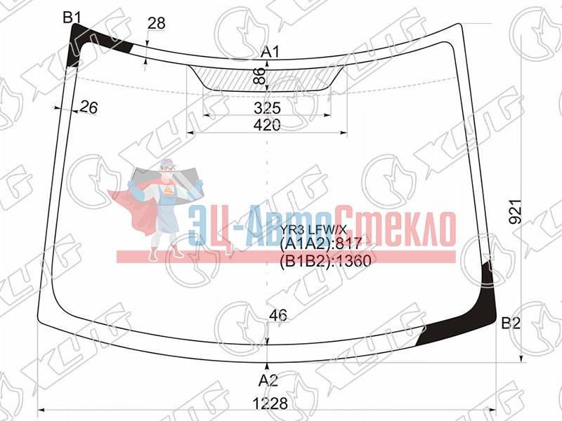 Стекло лобовое SUZUKI MR WAGON 06-10 /NISSAN MOCO 06-11