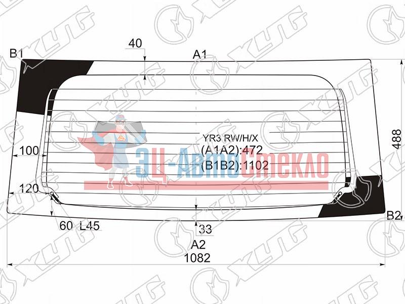 Стекло заднее с обогревом SUZUKI MR WAGON 06-10 /NISSAN MOCO 06-11