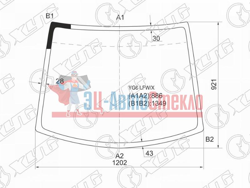 Стекло лобовое SUZUKI MR WAGON /NISSAN MOCO 01-06