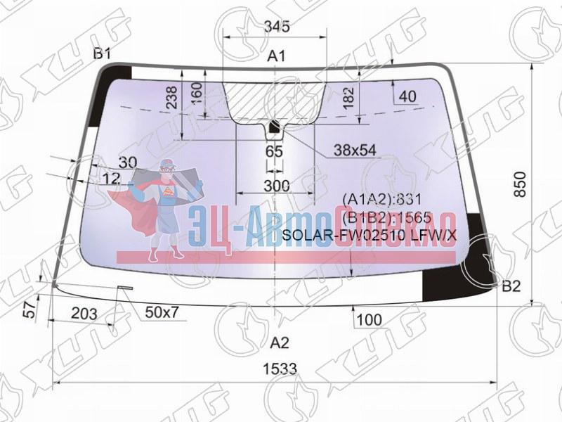Стекло лобовое атермальное NISSAN PATHFINDER 04-14 /NAVARA 05-15 (Solar-X защита от ультрафио