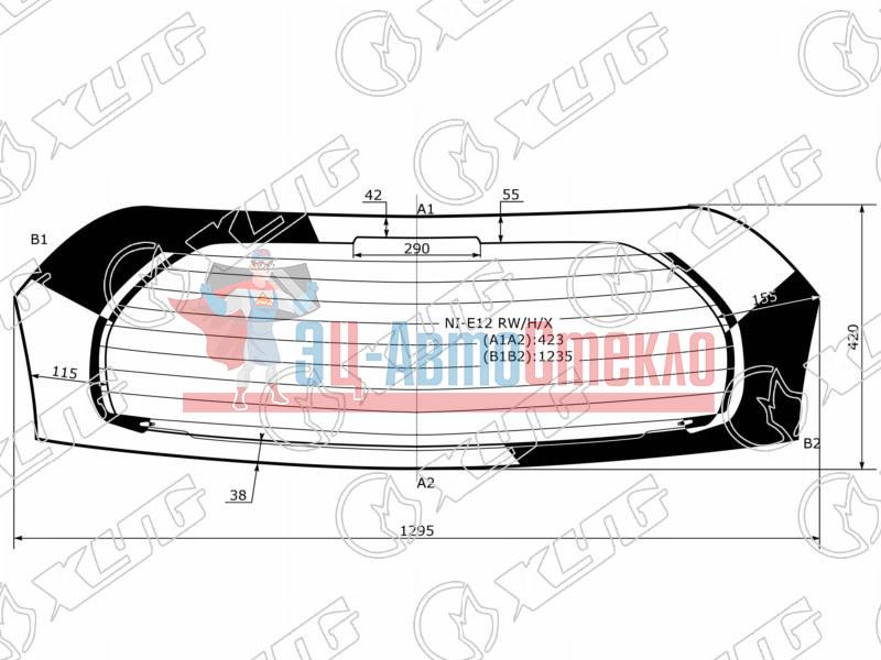Стекло заднее с обогревом NISSAN NOTE 5D HBK 13-