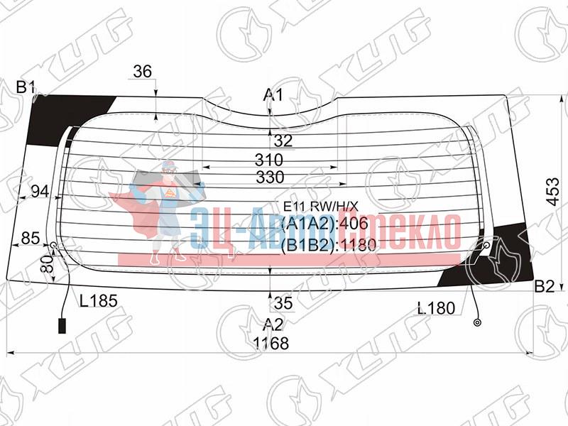 Стекло заднее с обогревом NISSAN NOTE 05-13