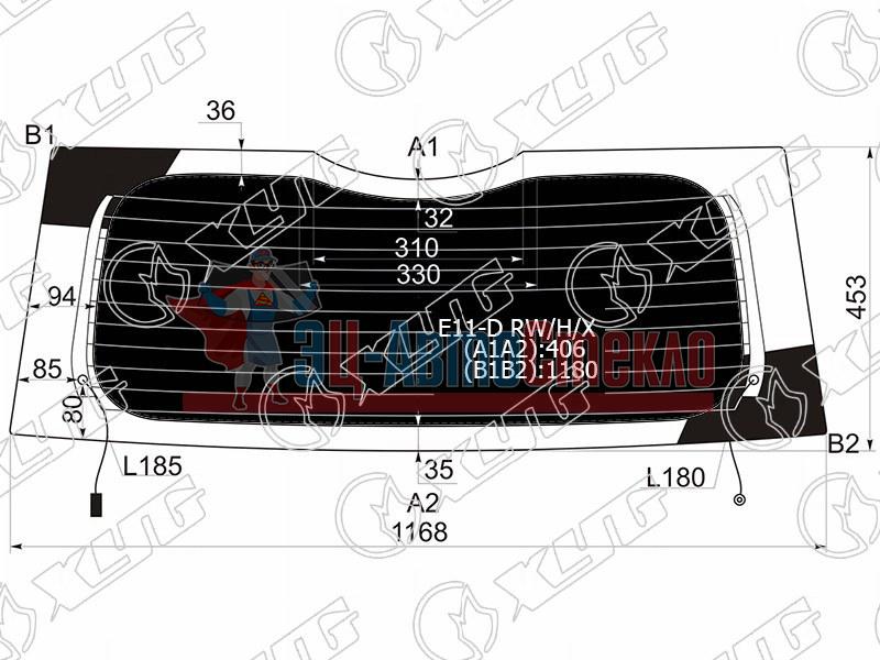 Стекло заднее затемненное с обогревом NISSAN NOTE 05-13